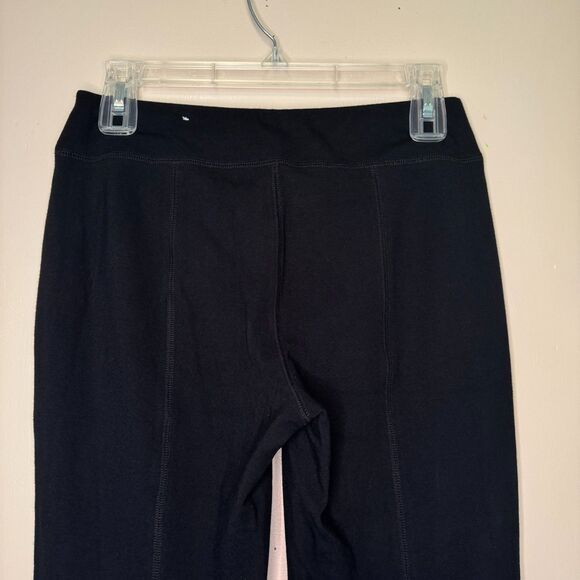 SOMA women's size small S black Smoothing Faux Leather ponte leggings pants - Picture 5 of 10